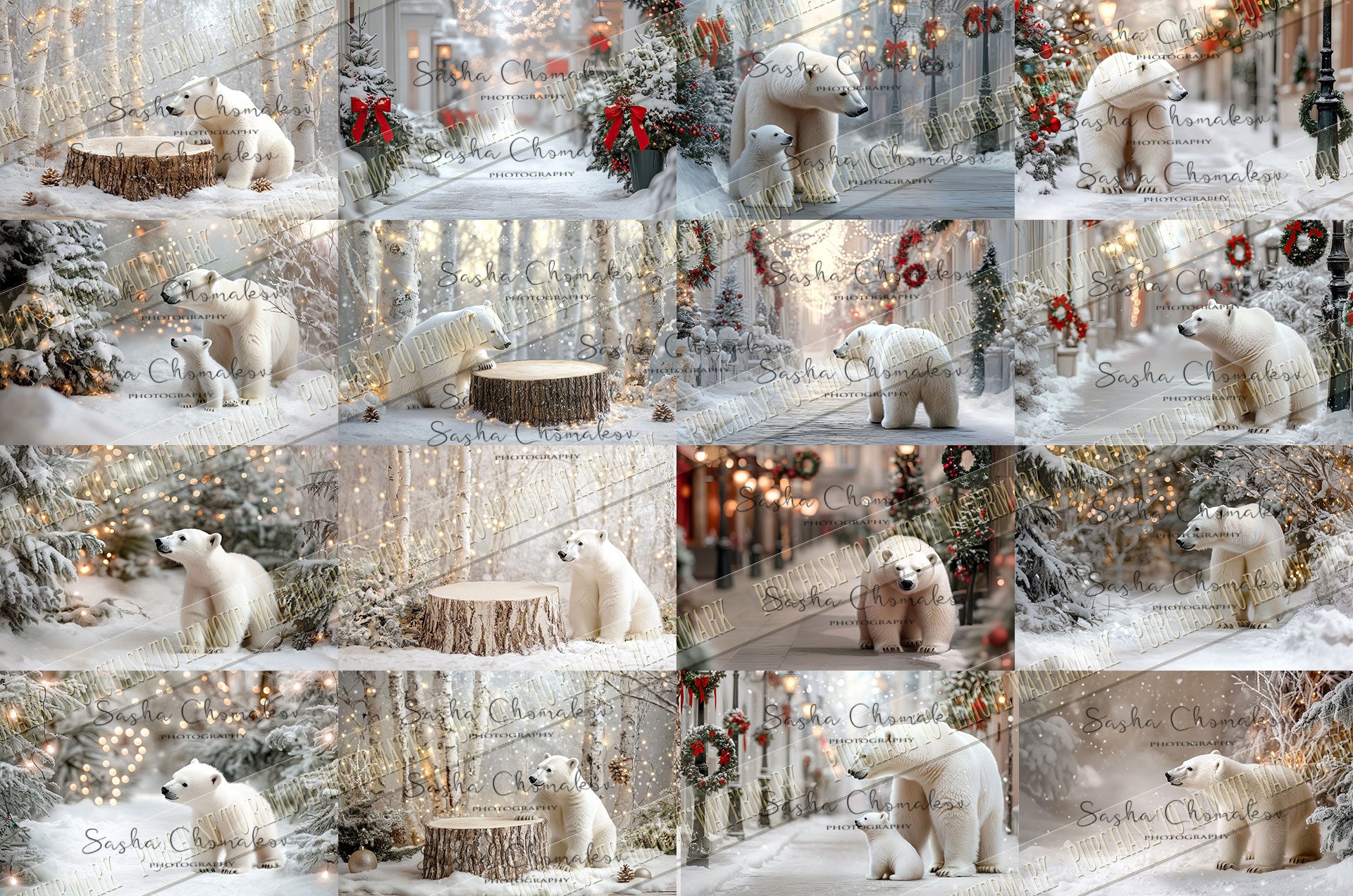 Digital background Ai generated  Christmas polar bear