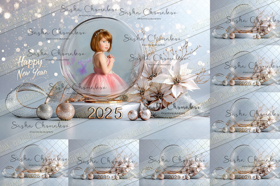 Digital Backdrop Happy new year 2025 to 2030