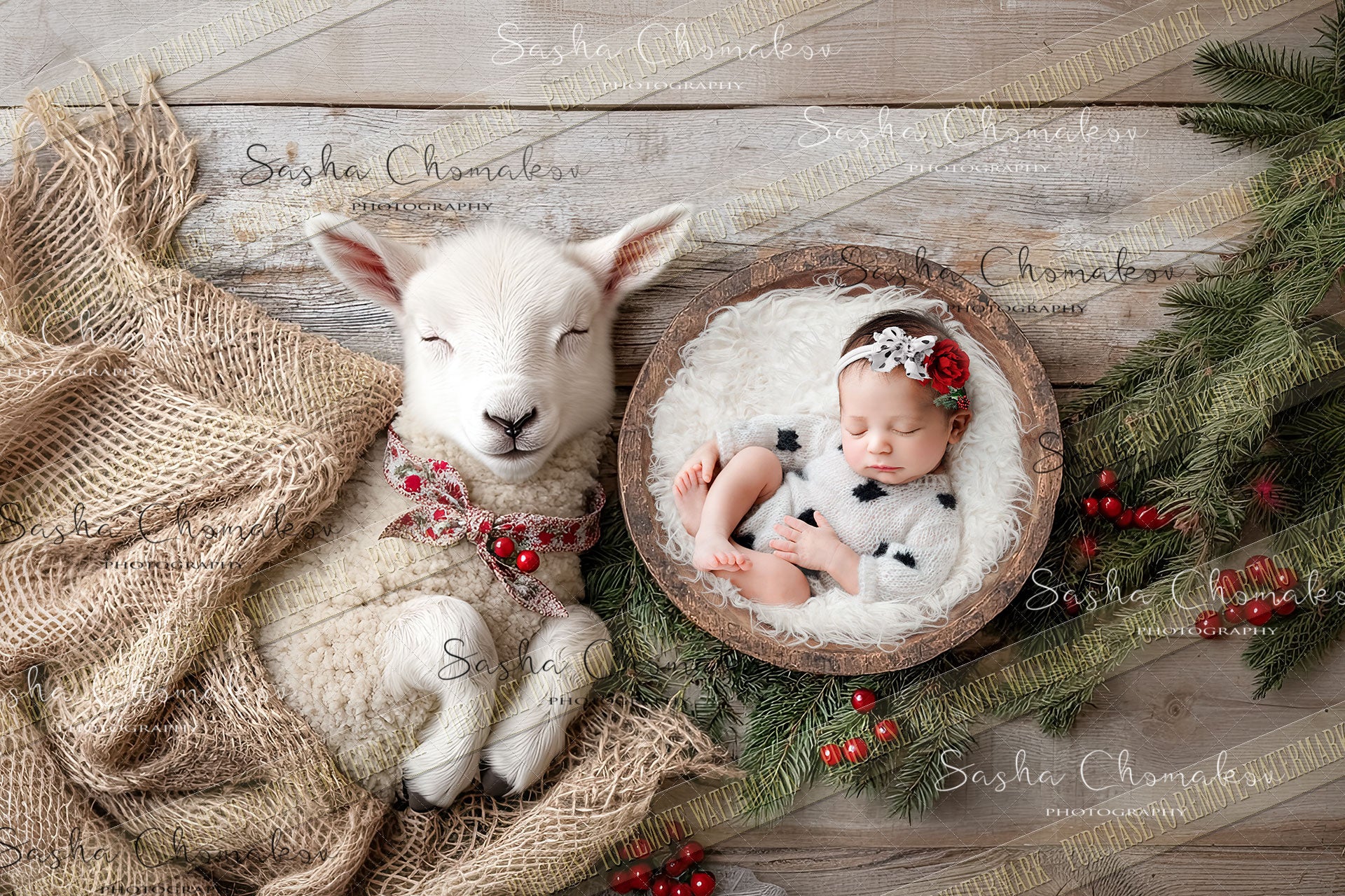 Digital background Ai generated Christmas in the barn