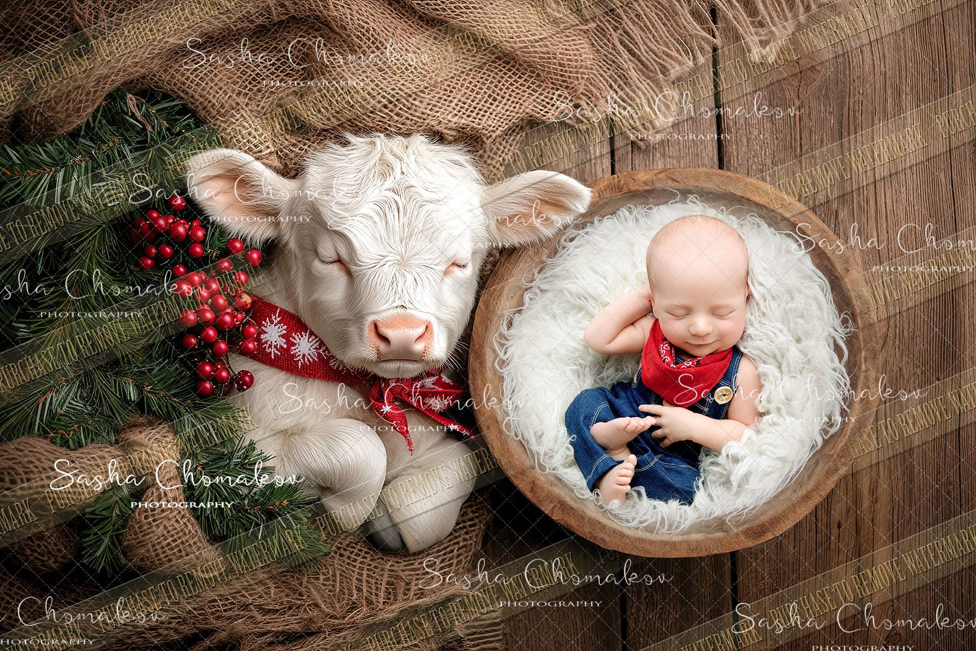 Digital background Ai generated Christmas in the barn