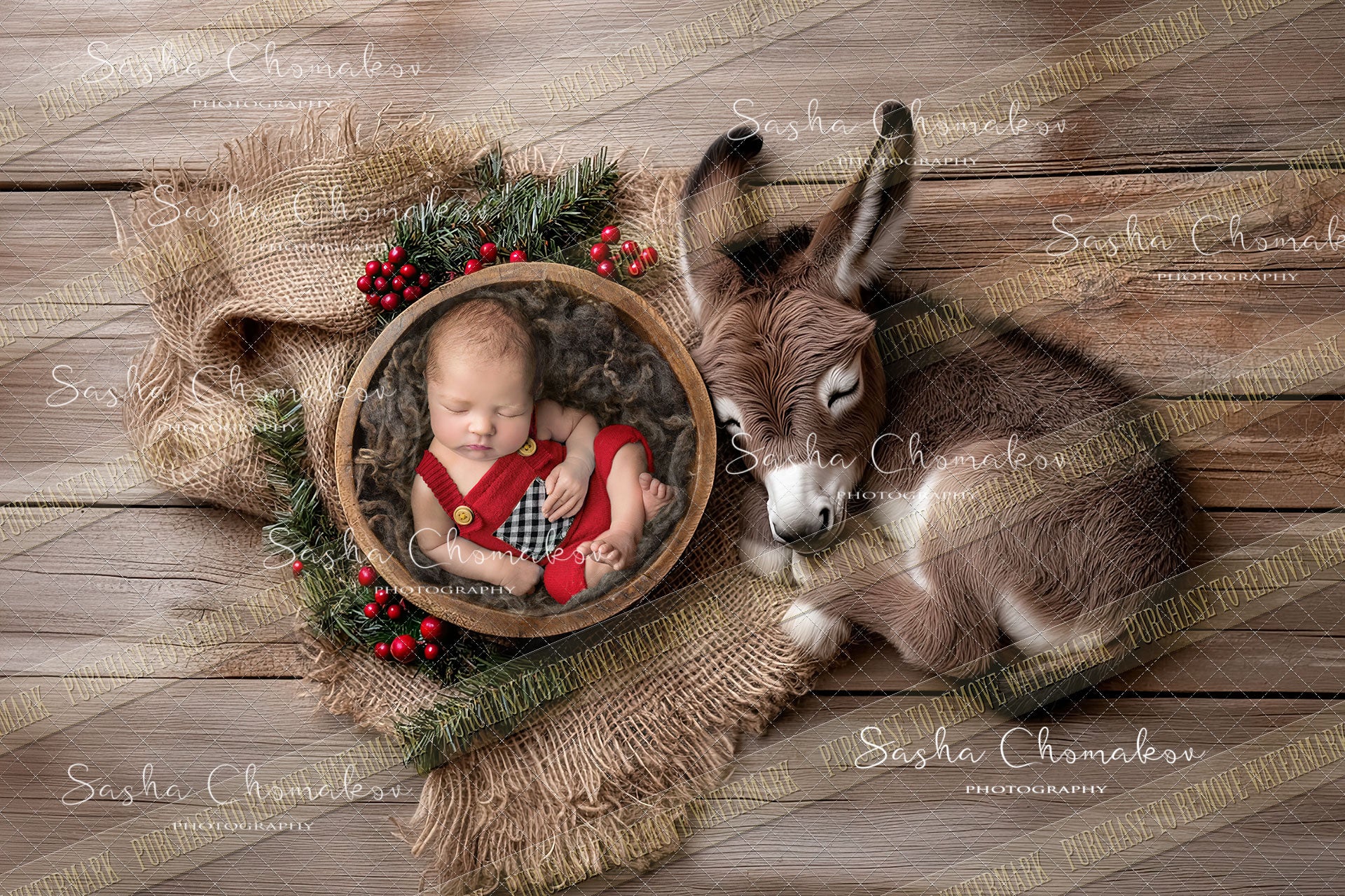 Digital background Ai generated Christmas in the barn