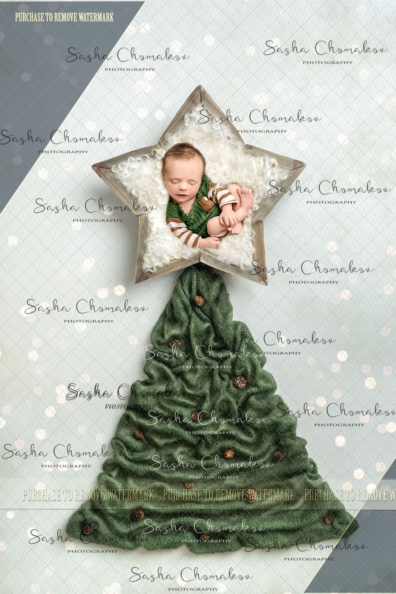 Digital background real props Christmas tree