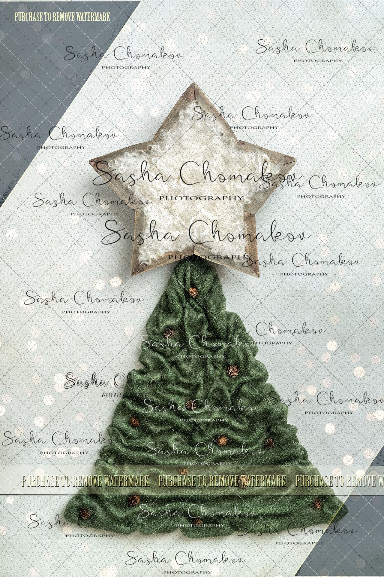 Digital background real props Christmas tree