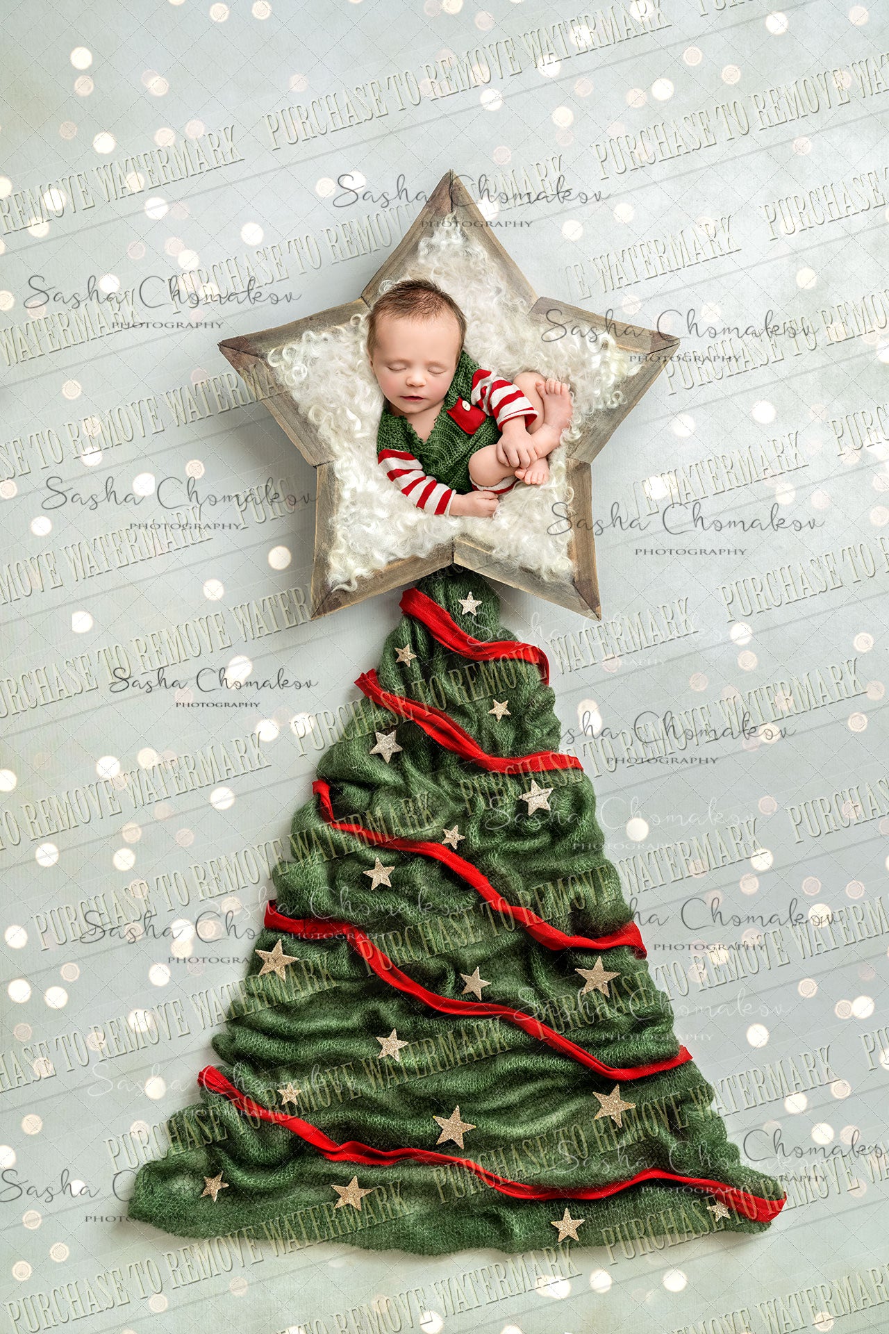 Digital background real props Christmas tree