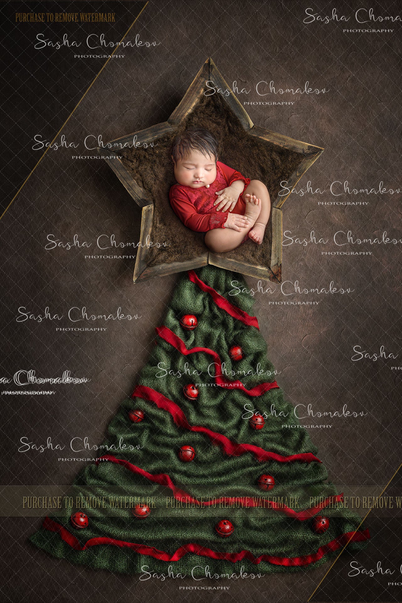 Digital background real props Christmas tree