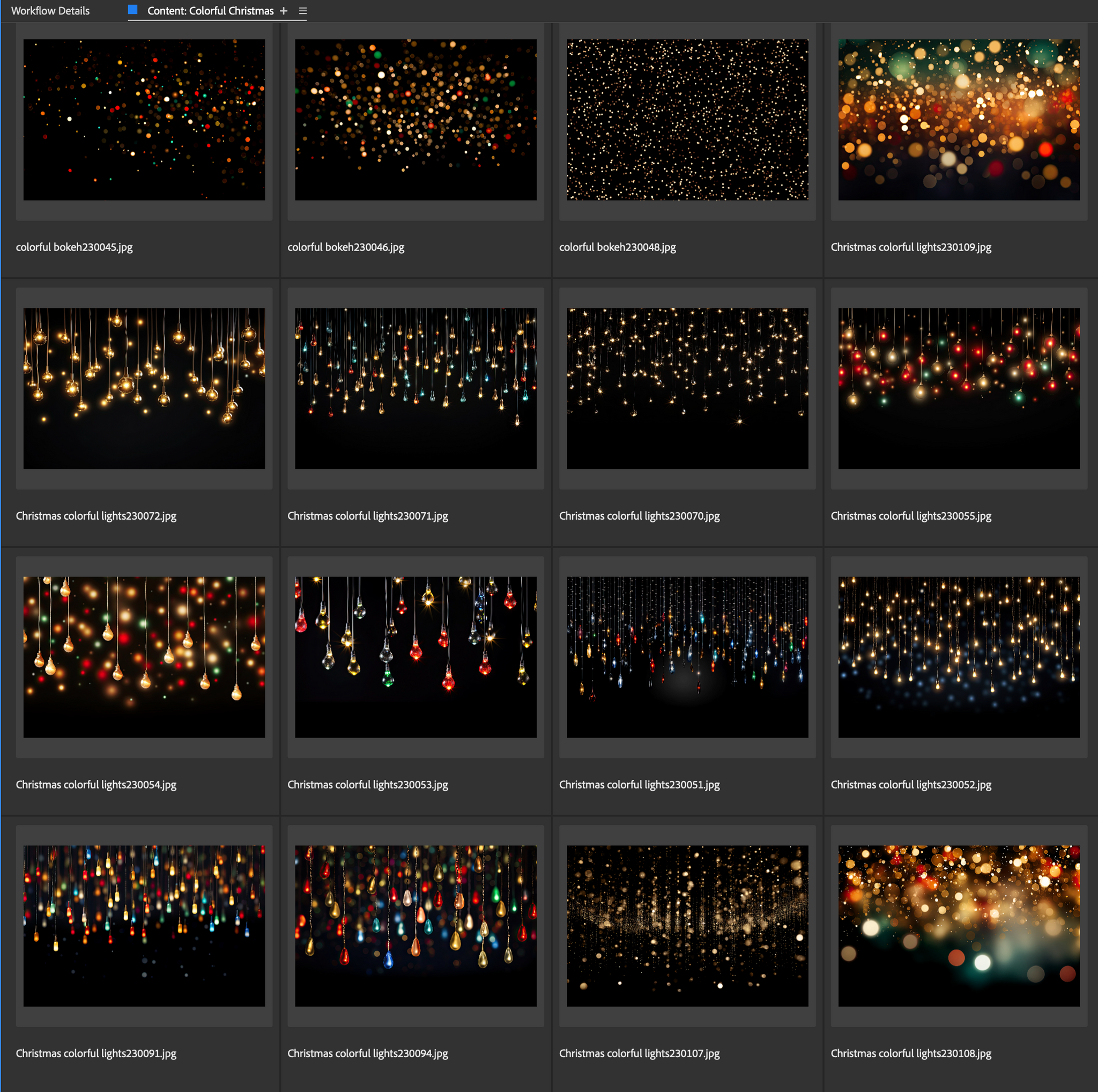 Christmas colorful bokeh lights overlays  Ai generated