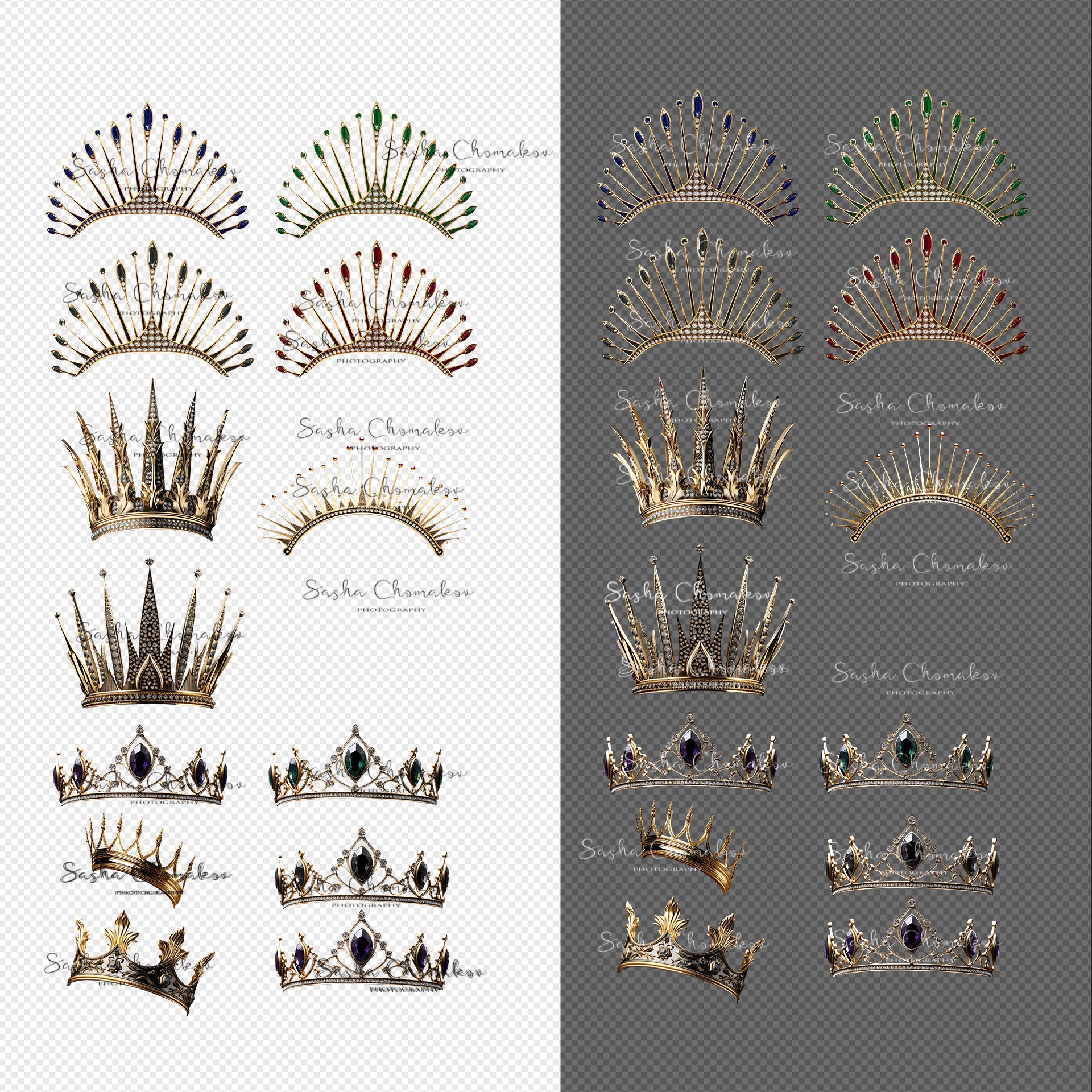 selected crowns overlays set 1   Ai generated