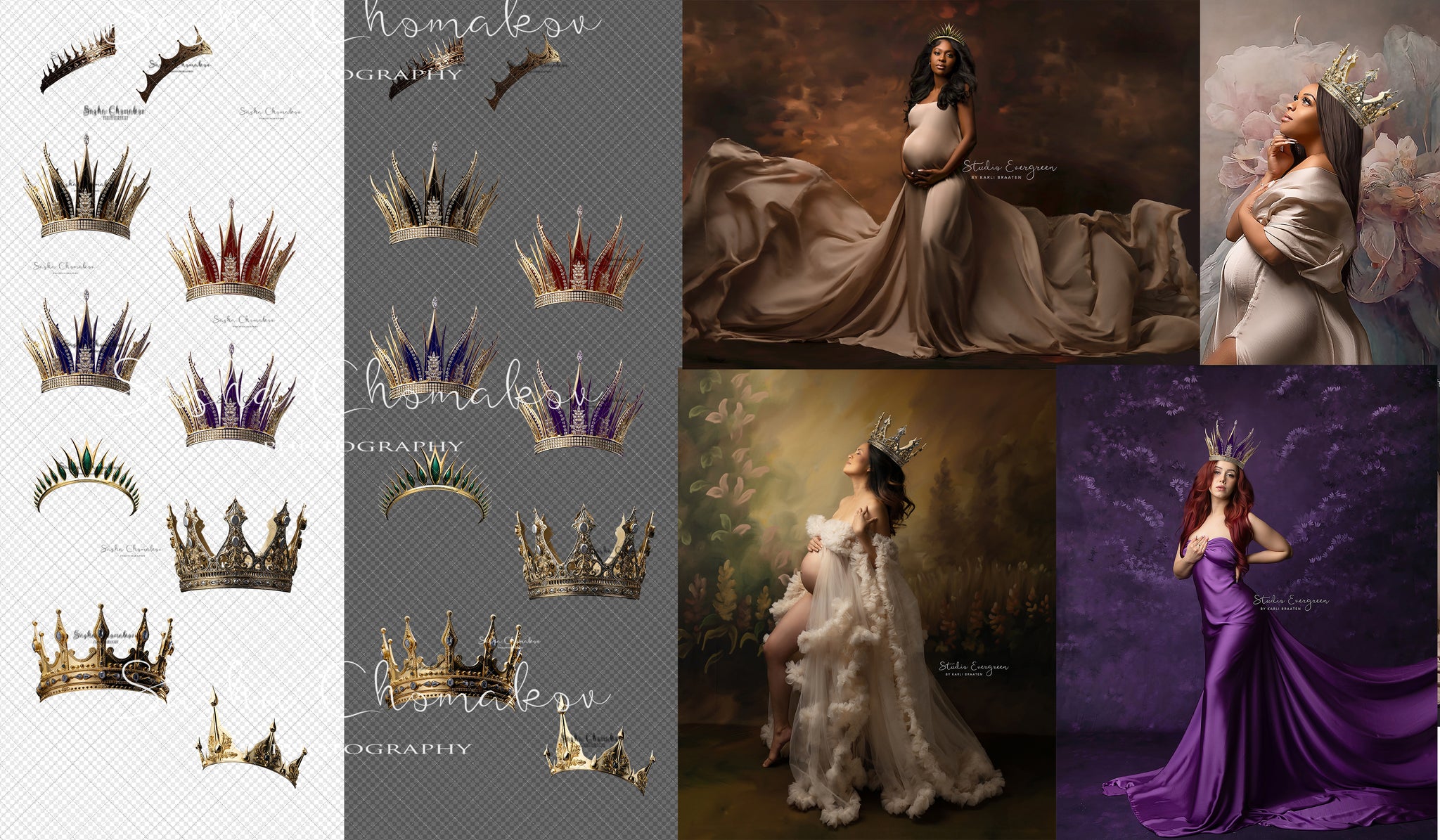 Selected crowns overlays set 3    Ai generated