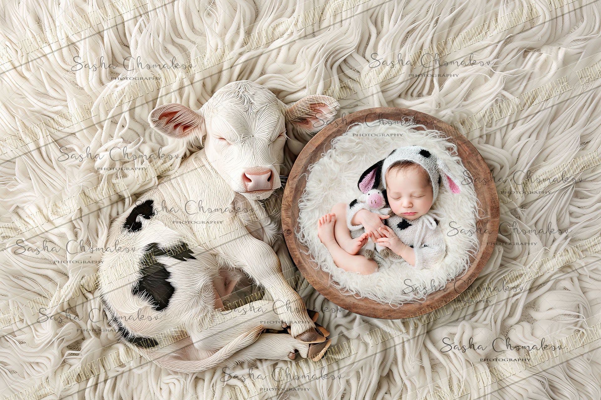 Digital  background overhead zoo wild animals on fur background Ai generated  cow