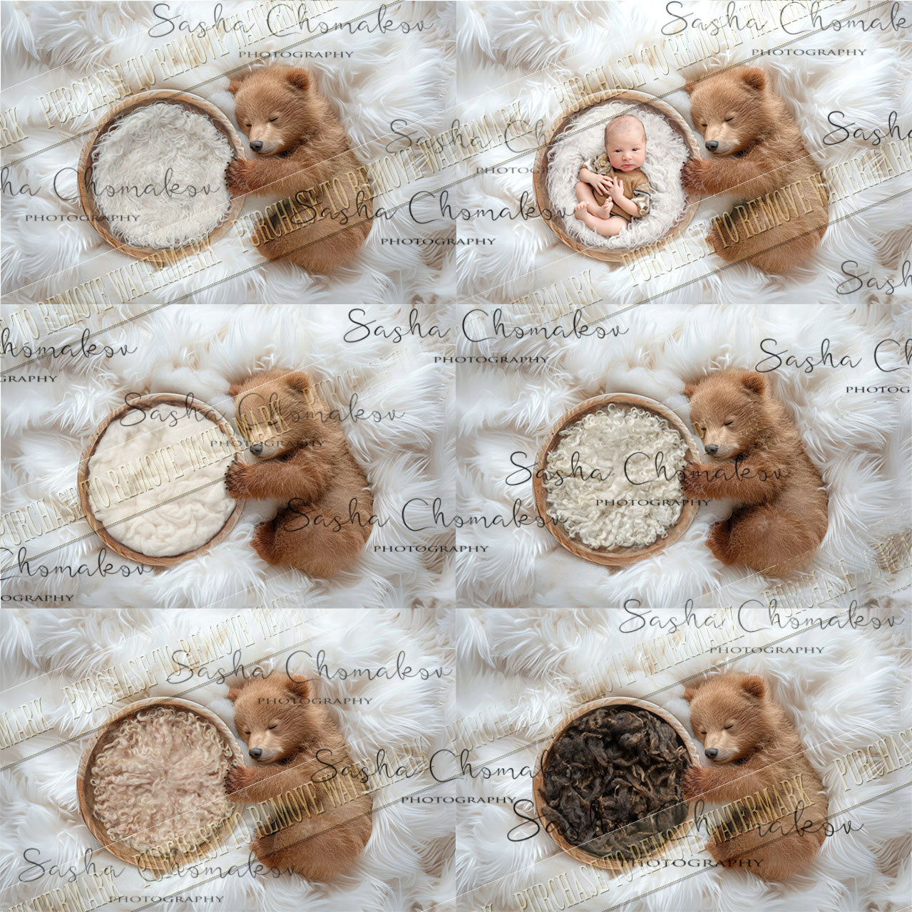 Digital  background overhead farm animals on fur background Ai generated  brown bear