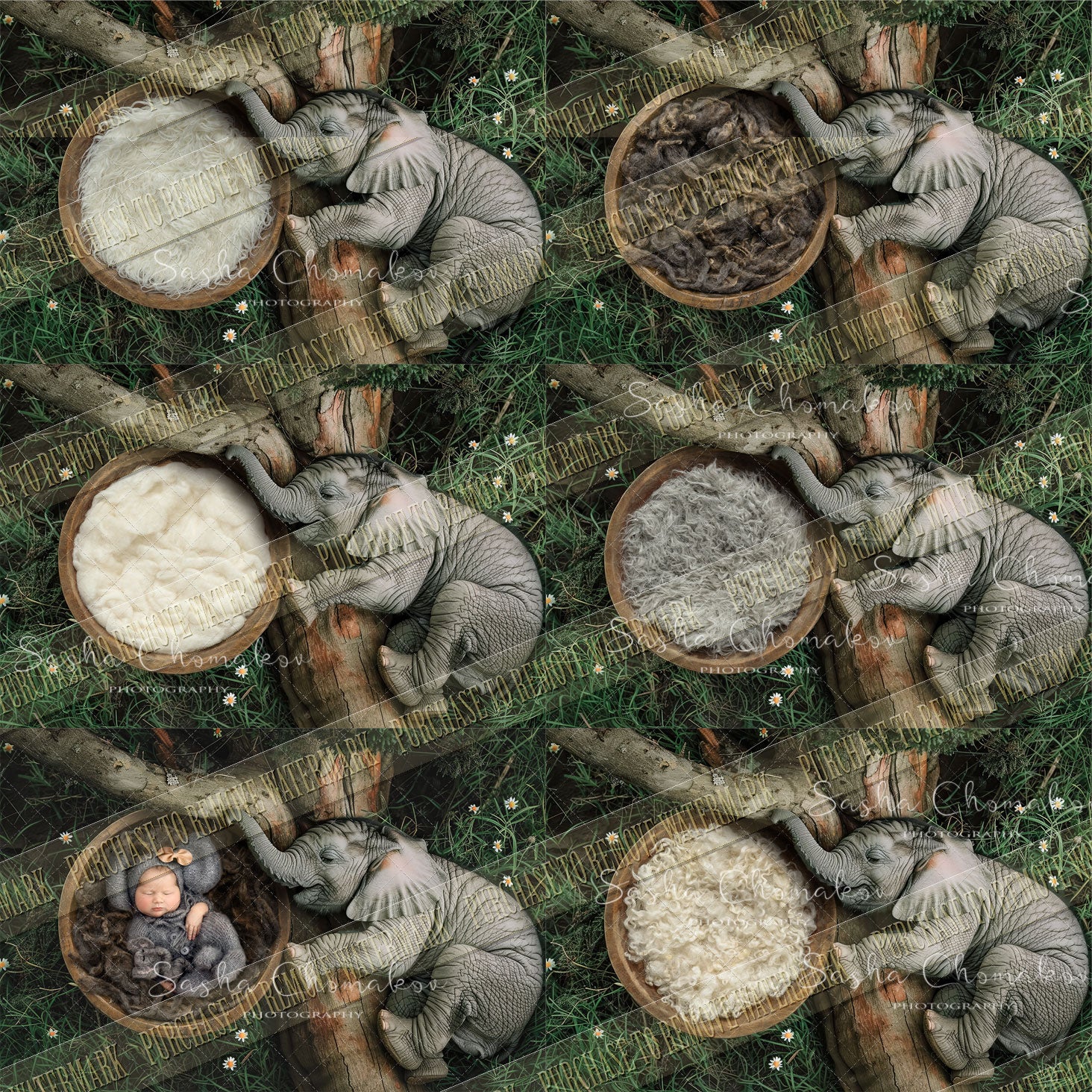 Digital  background overhead zoo wild animals Ai generated elephants