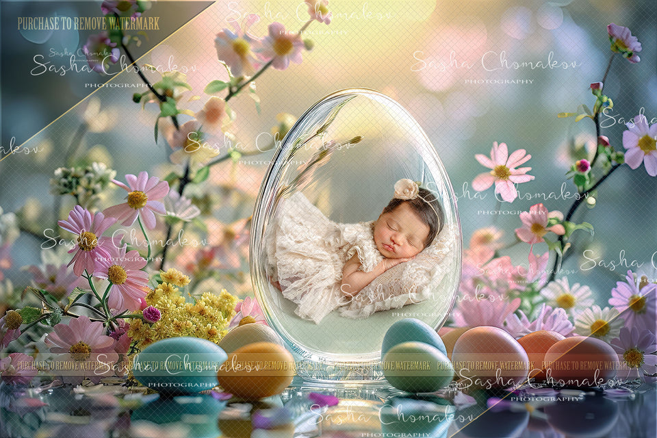 Digital  backgrounds Easter egg globe   Ai generated