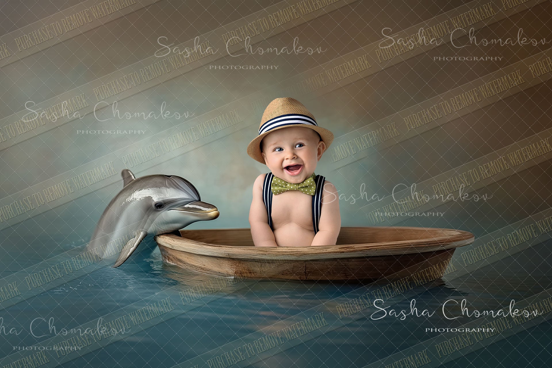 Digital background Ai generated boat sitter