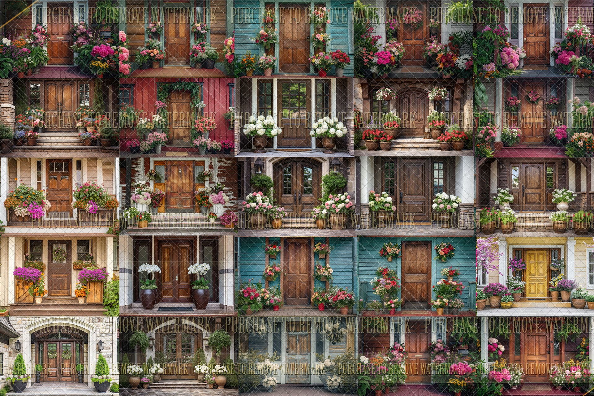 Digital backgrounds spring doors 2  Ai generated