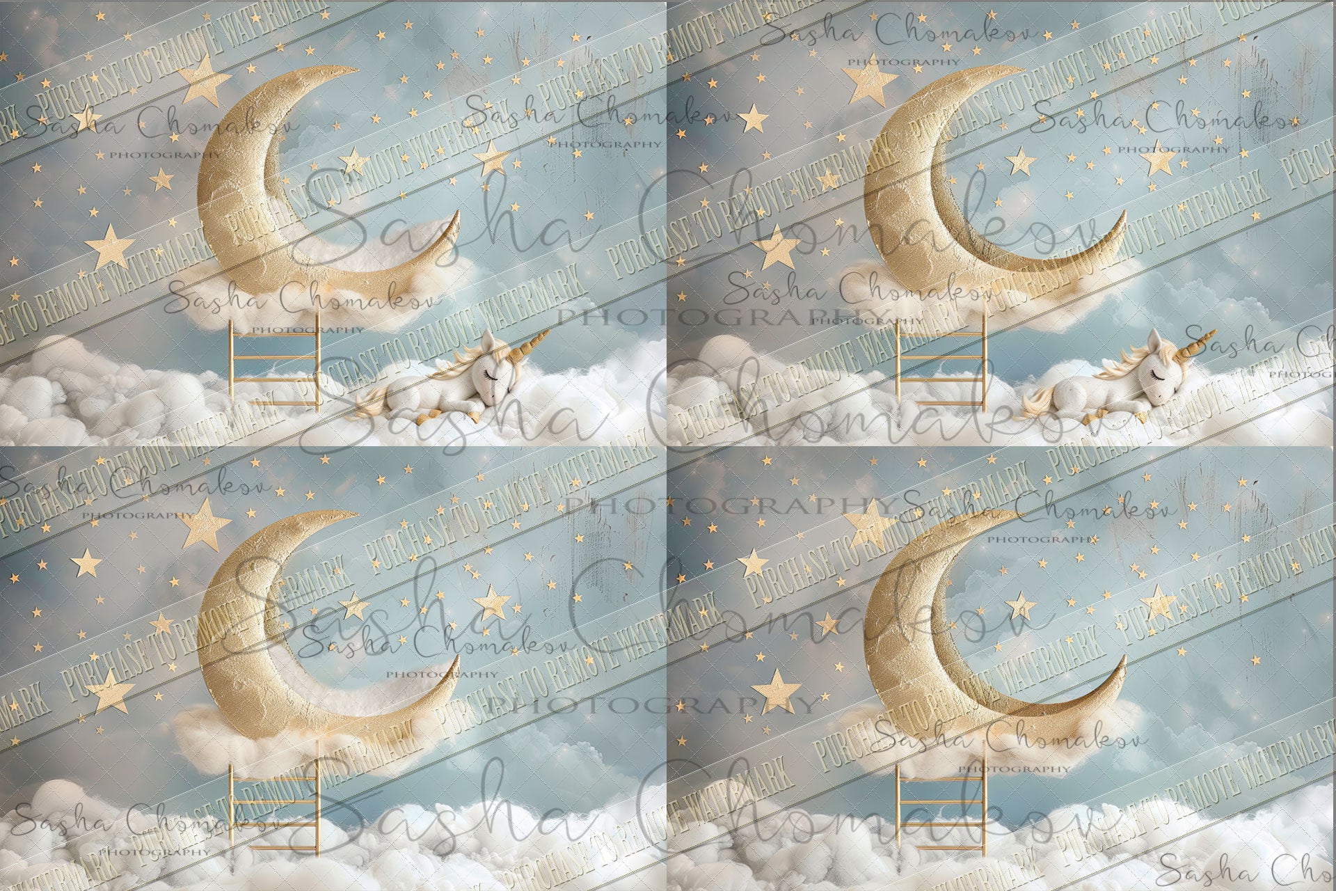 Digital background moon  Ai generated gold