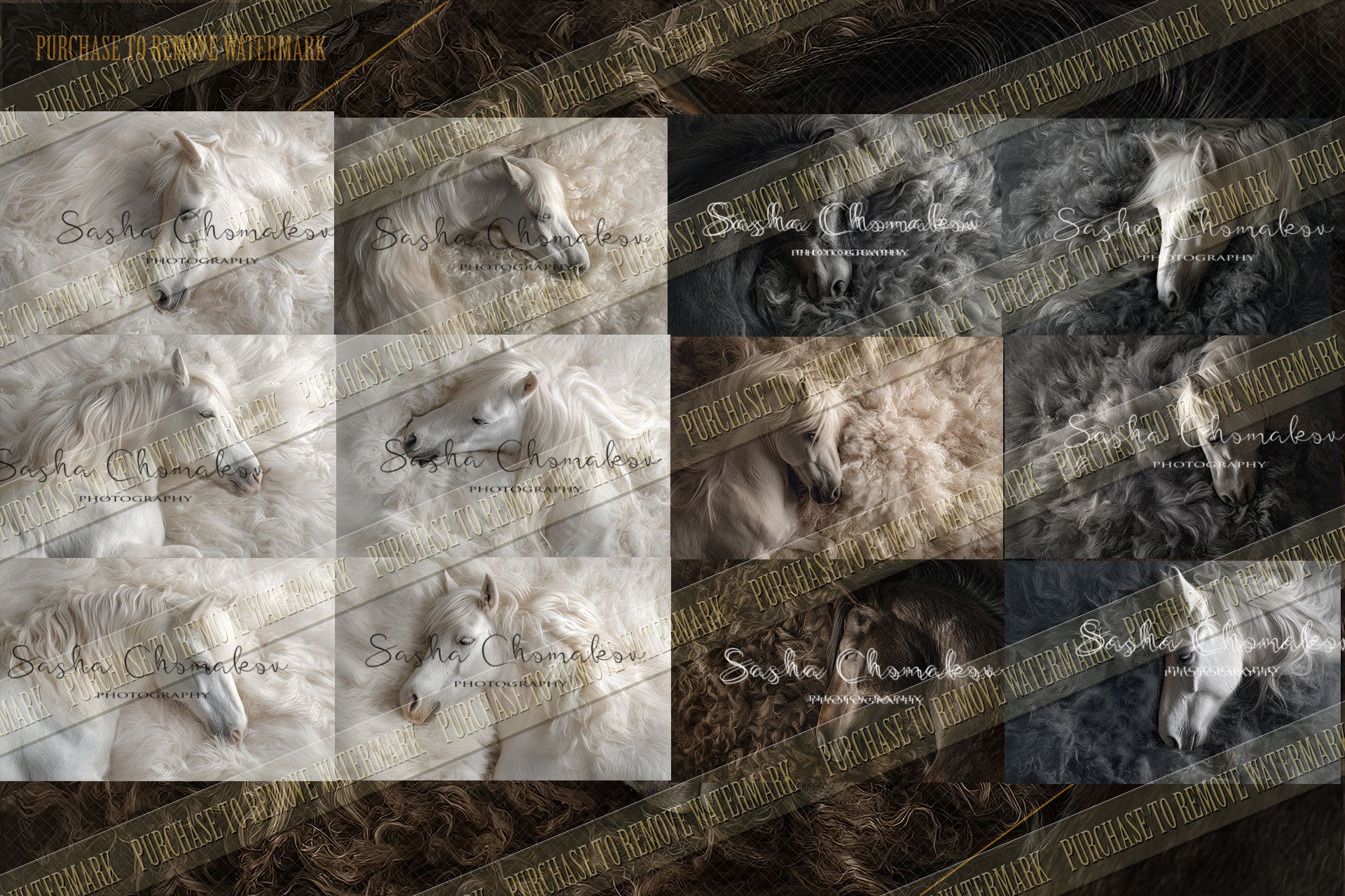 10 Digital backgrounds Ai generated horses