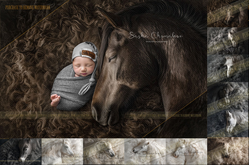 10 Digital backgrounds Ai generated horses