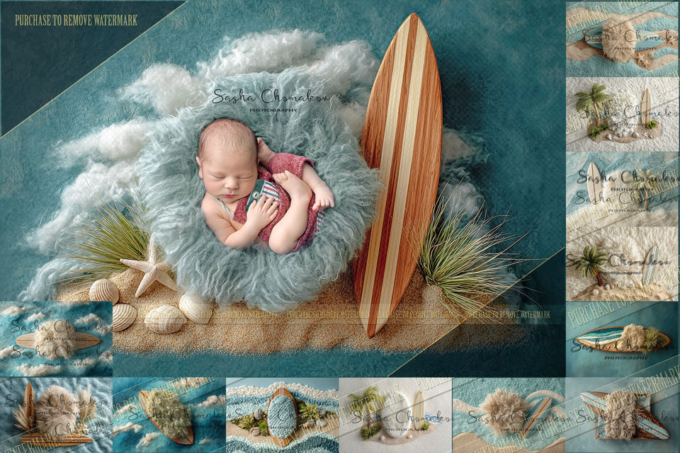 12 Digital backgrounds Ai generated surf
