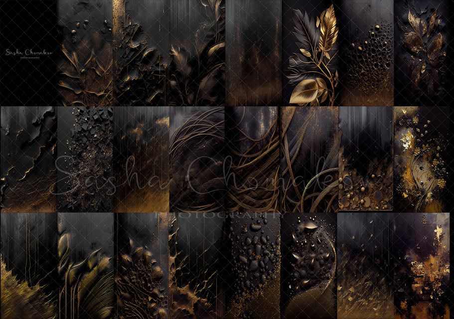Backdrops dark textures black and gold Ai generated
