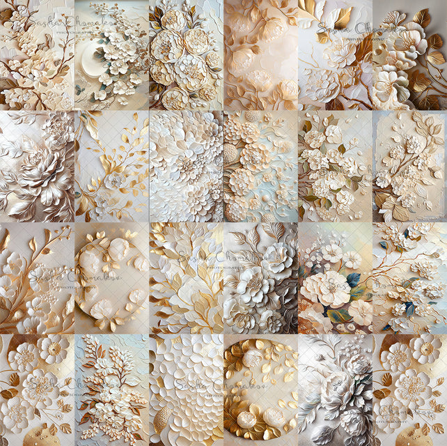 Backdrops white and gold textures Ai generated