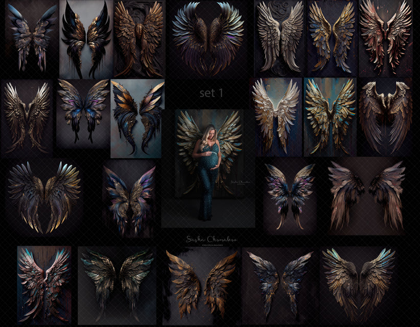 Backdrops butterflies panels dark sell 1 Ai generated